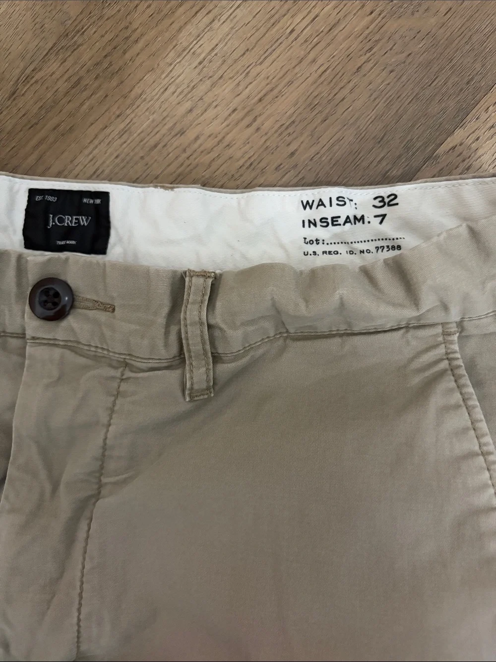 J. Crew Men's Khaki Flat Front Chino Shorts